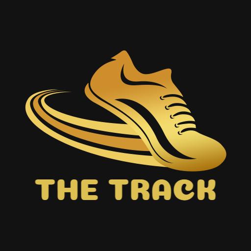 Dynamic Golden Running Shoe Design Representing Track Sports Logo Template