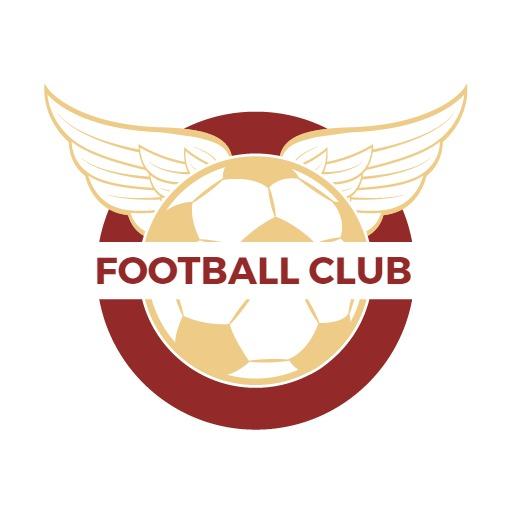 Dynamic Golden Winged Soccer Ball Emblem for Football Logo Template