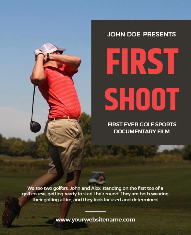 Dynamic Golf Sports Documentary Film Promotional Poster Template