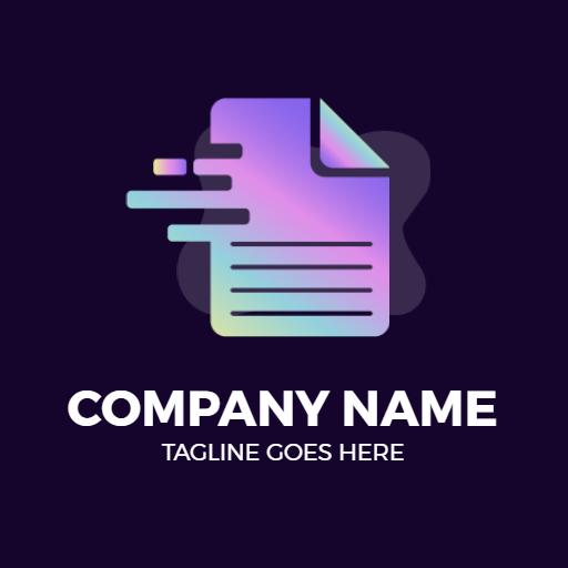 Dynamic Gradient Document Design Representing Digital Page Logo Template
