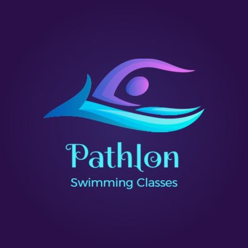 Dynamic Gradient Waves Symbolizing Swimming Classes Logo Template