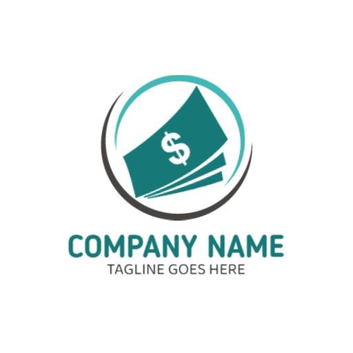 Dynamic Graphic with Currency Symbol Emphasizing Banking Logo Template