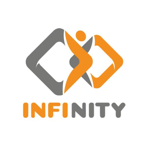Dynamic Gray and Orange Infinity Symbol Representing Growth Logo Template