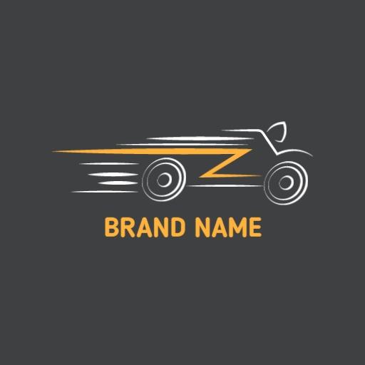 Dynamic Gray Motion Graphic Representing Motorcycle Brand Logo Template