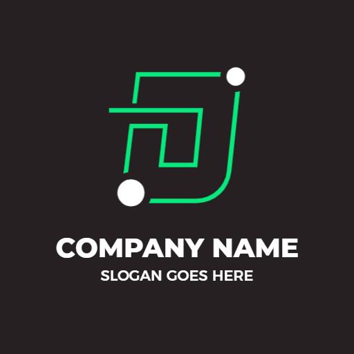 Dynamic Green and Black D Letter Design for Branding Logo Template