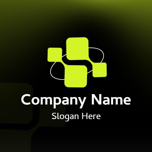 Dynamic Green and Black Design for Modern Company Logo Template