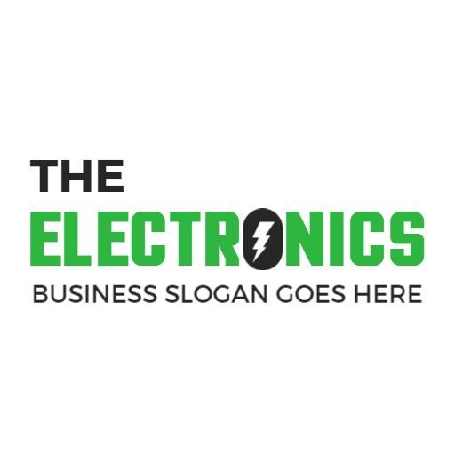 Dynamic Green and Black Design Showcasing Electronics Logo Template