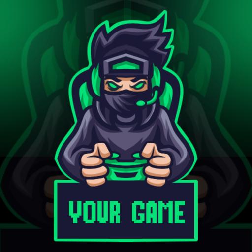 Dynamic Green and Black Gaming Character Esports Logo Template
