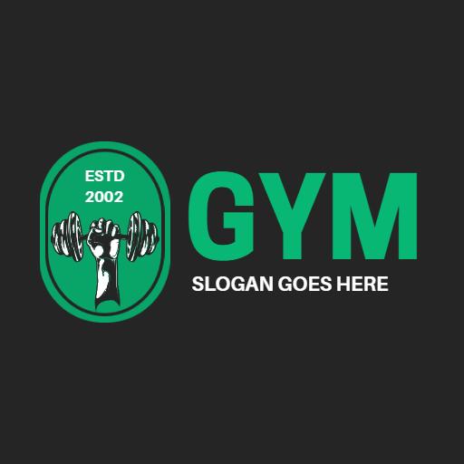 Dynamic Green and Black Gym Fitness Logo for Strong Workouts Logo Template