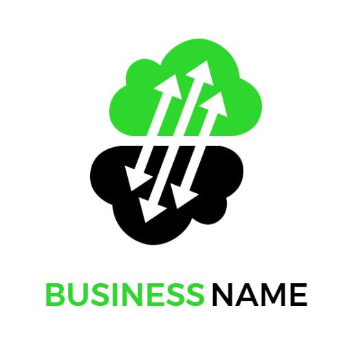 Dynamic Green and Black Market Trends in Trading Logo Template