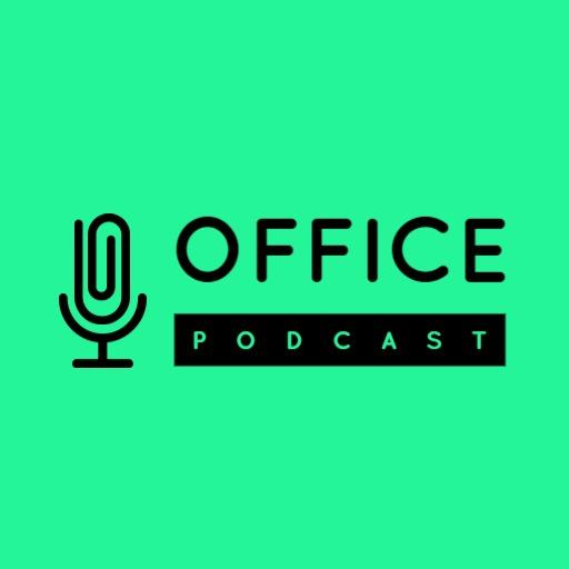Dynamic Green and Black Office Podcast Logo Template