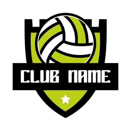 Dynamic Green and Black Shield Logo for Volleyball Sports Logo Template