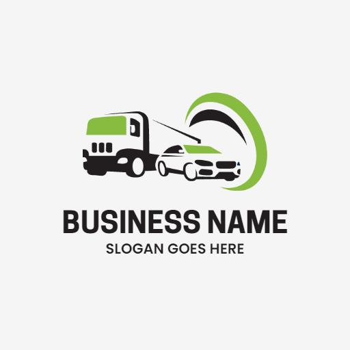 Dynamic Green and Black Transportation Vehicles Logistic Logo Template