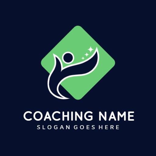 Dynamic Green and Blue Design Inspiring Personal Coaching Logo Template