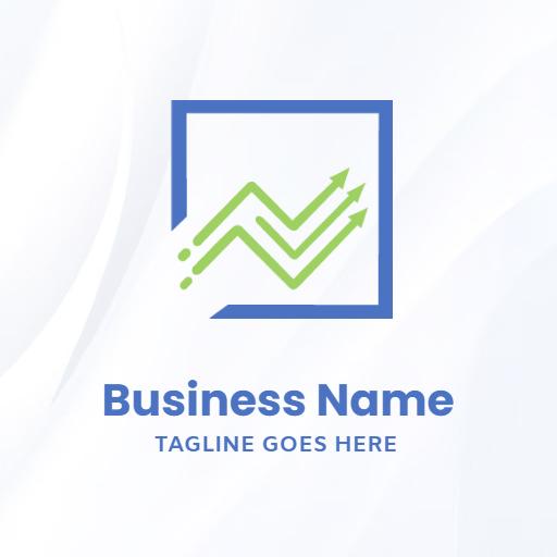 Dynamic Green and Blue Financial Growth Trends Logo Template
