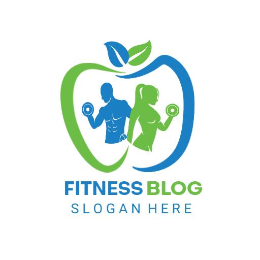 Dynamic Green and Blue Fitness Blog Promoting Healthy Living Logo Template