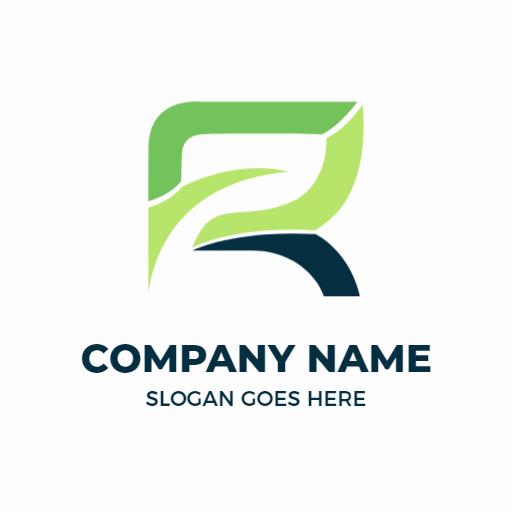 Dynamic Green and Blue R Letter Design Logo Template
