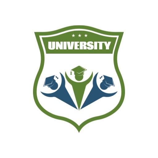 Dynamic Green and Blue University Logo Representing Education Template