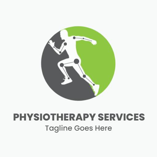 Dynamic Green and Gray Human Motion Representing Physiotherapy Logo Template