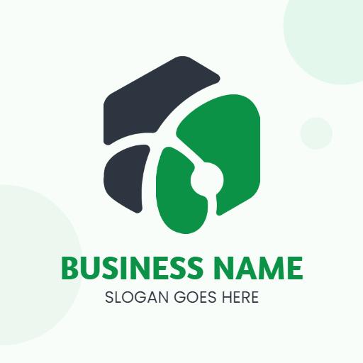 Dynamic Green and Gray Logo Showcasing Business Services Logo Template
