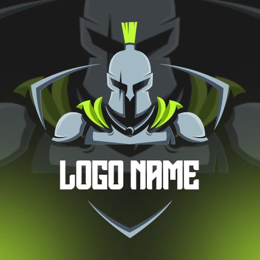 Dynamic Green and Gray Warrior Design for Esports Logo Template