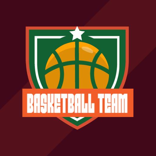 Dynamic Green and Orange Basketball Team Logo Featuring Star Template