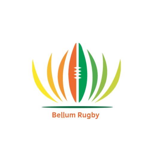 Dynamic Green and Orange Rugby Ball Inspired Logo Template