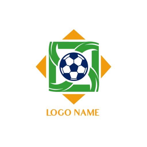 Dynamic Green and Orange Soccer Logo Embracing Team Spirit Logo Template