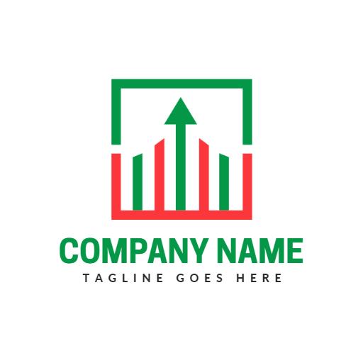 Dynamic Green and Red Financial Growth for Trader Logo Template