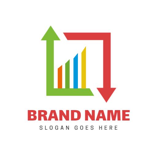 Dynamic Green and Red Graph Representing Trader Insights Logo Template