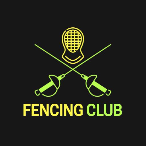 Dynamic Green and Yellow Design for Fencing Club Logo Template