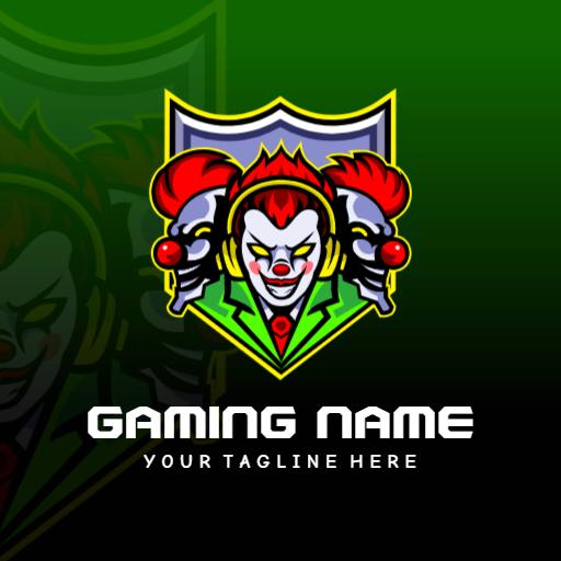 Dynamic Green and Yellow Gaming Squad Logo with Fierce Clowns Logo Template