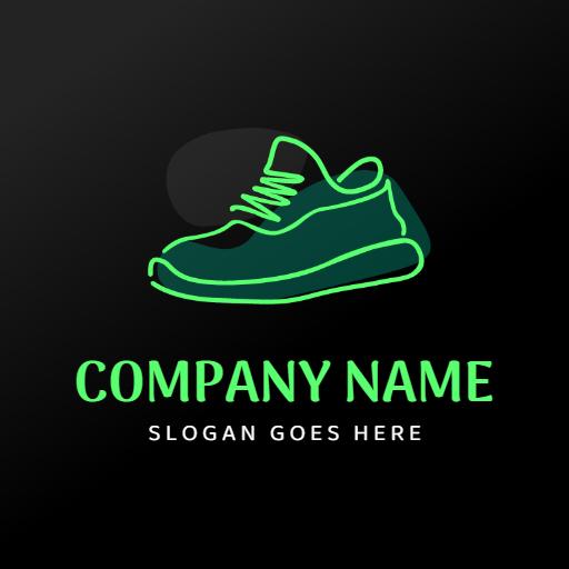 Dynamic Green Athletic Shoe Design for Trendy Shoes Logo Template