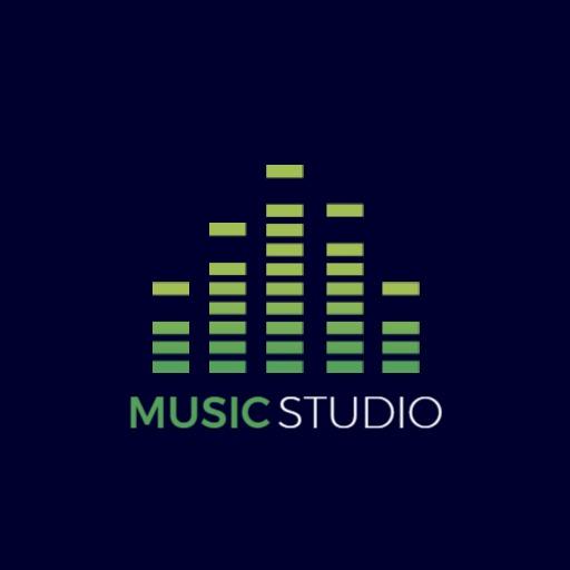 Dynamic Green Audio Wave Representation for Music Studio Logo Template