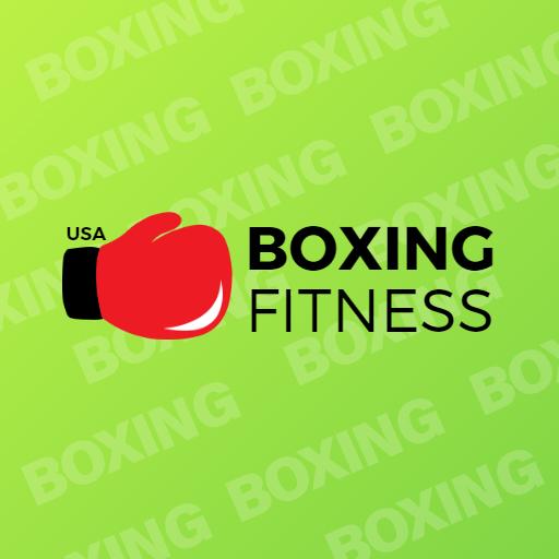 Dynamic Green Background with Red Boxing Gloves Fitness Logo Template