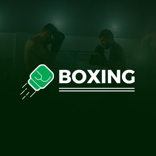 Dynamic Green Boxing Action Captured in Training Logo Template
