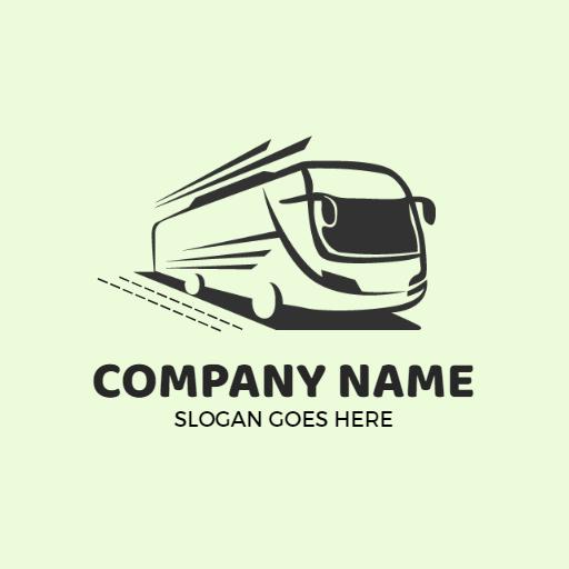 Dynamic Green Bus Illustrating Efficient Transportation Logo Template