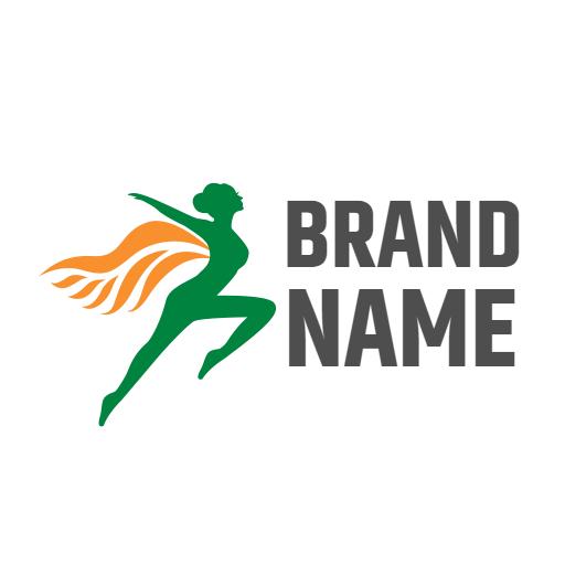 Dynamic Green Fairy with Flowing Hair Represents Enchantment Logo Template
