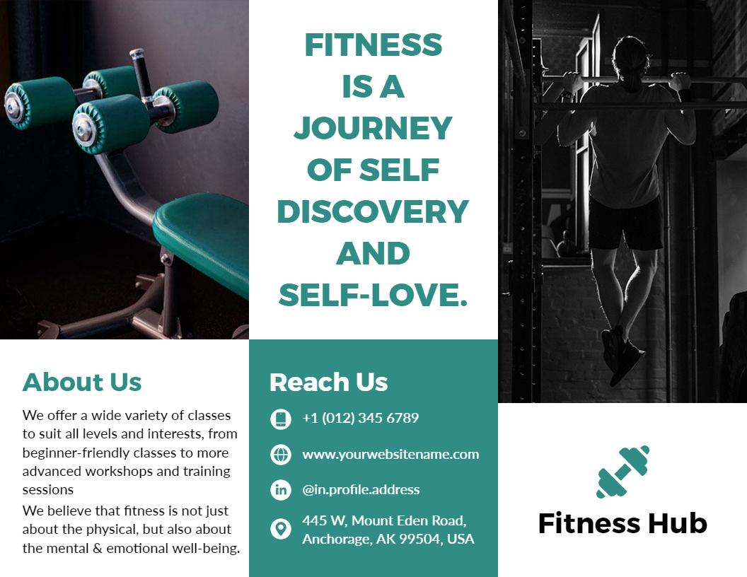 Dynamic Green Fitness Journey Self-Discovery Brochure Template