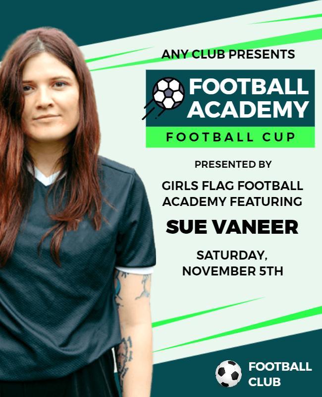 Dynamic Green Football Academy Cup Event Poster Template