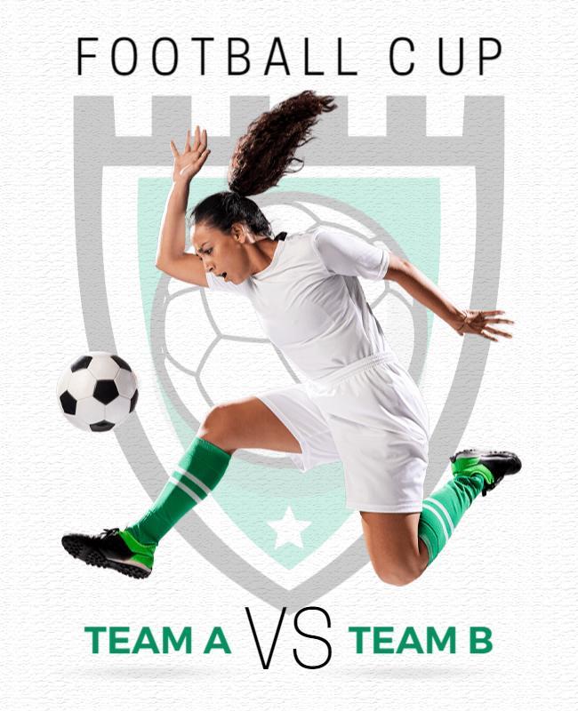 Dynamic Green Football Cup Team Match Poster Template