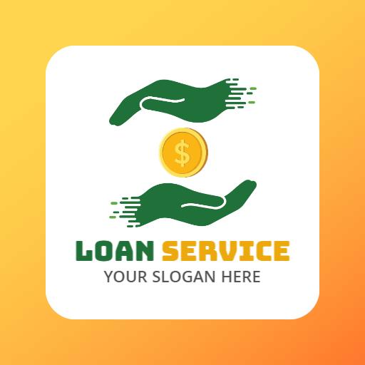 Dynamic Green Hands Supporting Financial Loan Service Logo Template