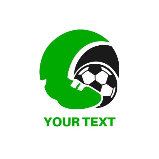 Dynamic Green Helmet and Soccer Ball Design Logo Template
