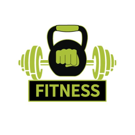 Dynamic Green Kettlebell and Weights Design for Fitness Logo Template