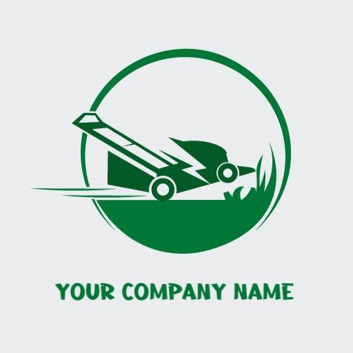 Dynamic Green Lawn Mower Design Representing Lawn Care Logo Template