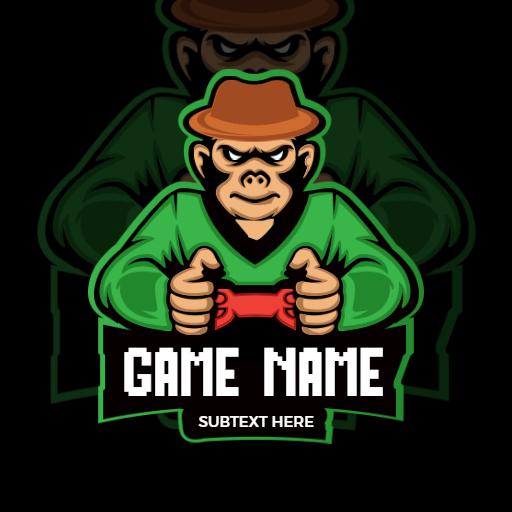 Dynamic Green Monkey Gaming Character in Esports Logo Template