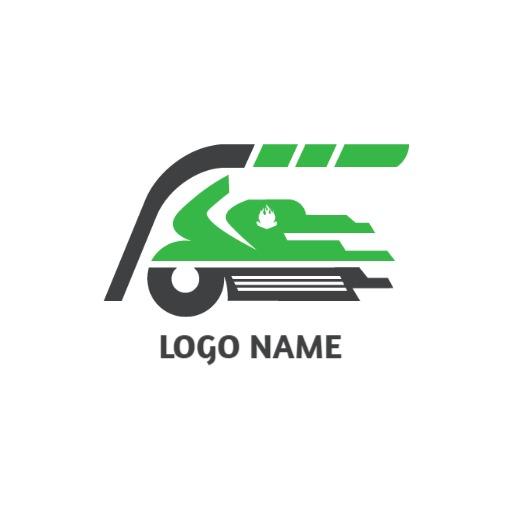 Dynamic Green Motorcycle Design Showcasing Speed and Power Logo Template