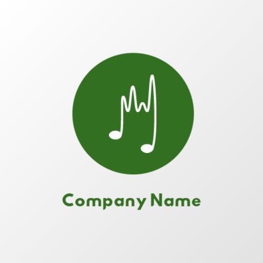 Dynamic Green Music Notes Representing Various Genres Logo Template