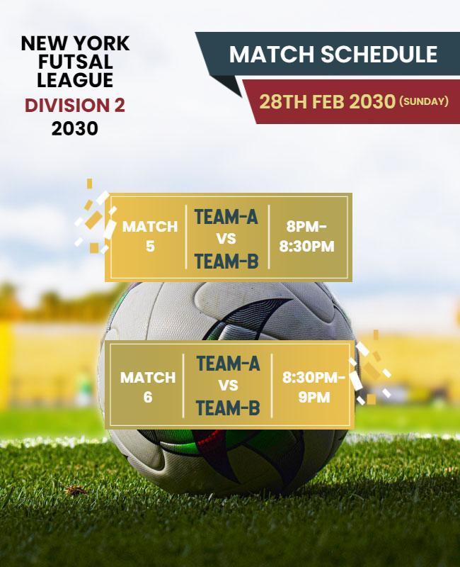 Dynamic Green Soccer Match Schedule Announcement Poster Template