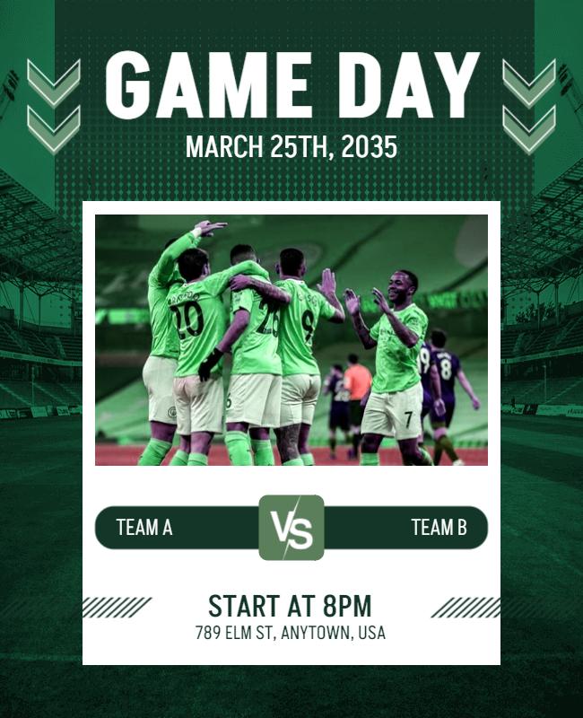 Dynamic Green Sports Game Day Event Poster Template